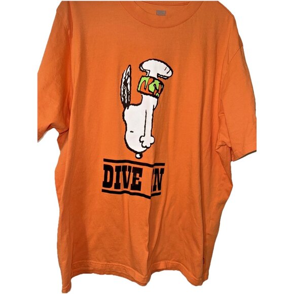 Levi's Snoopy Collab Orange T Shirt Dive In Size Large - Picture 3 of 6